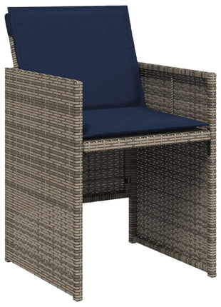 Tuinstoelen 4 st met kussens poly rattan grijs