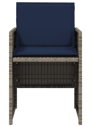 Tuinstoelen 4 st met kussens poly rattan grijs