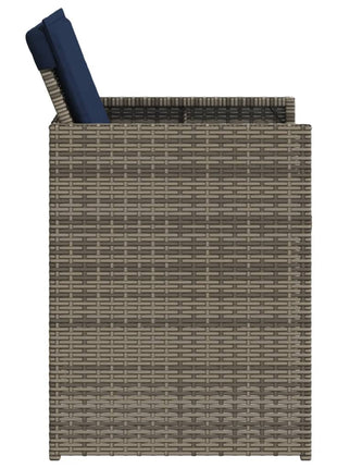 Tuinstoelen 4 st met kussens poly rattan grijs
