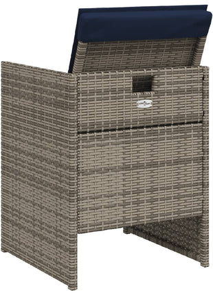 Tuinstoelen 4 st met kussens poly rattan grijs
