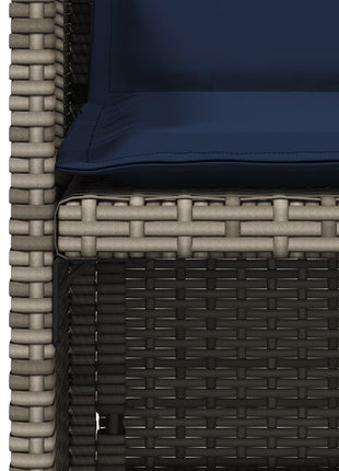 Tuinstoelen 4 st met kussens poly rattan grijs