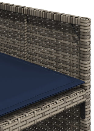 Tuinstoelen 4 st met kussens poly rattan grijs
