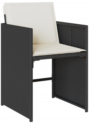 Tuinstoelen 4 st met kussens poly rattan zwart