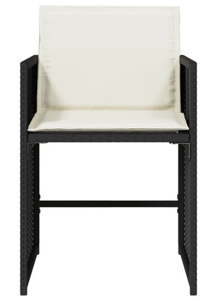 Tuinstoelen 4 st met kussens poly rattan zwart