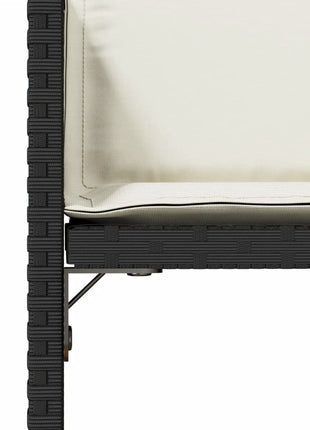 Tuinstoelen 4 st met kussens poly rattan zwart
