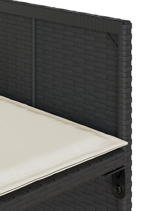 Tuinstoelen 4 st met kussens poly rattan zwart