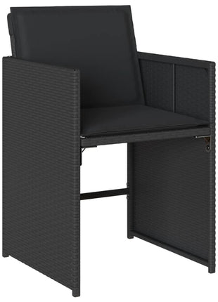 Tuinstoelen 4 st met kussens poly rattan zwart