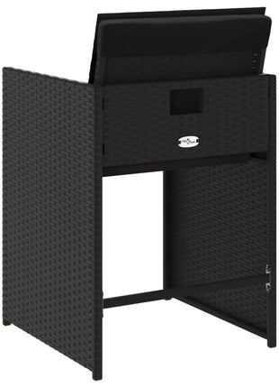Tuinstoelen 4 st met kussens poly rattan zwart