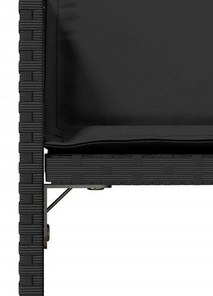 Tuinstoelen 4 st met kussens poly rattan zwart