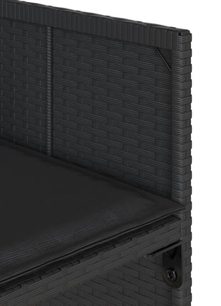 Tuinstoelen 4 st met kussens poly rattan zwart