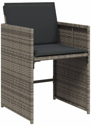 Tuinstoelen 4 st met kussens poly rattan grijs