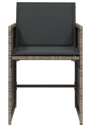 Tuinstoelen 4 st met kussens poly rattan grijs