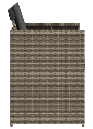 Tuinstoelen 4 st met kussens poly rattan grijs