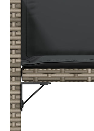 Tuinstoelen 4 st met kussens poly rattan grijs