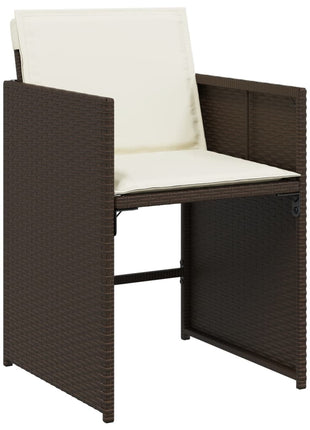 Tuinstoelen 4 st met kussens poly rattan bruin