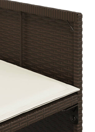 Tuinstoelen 4 st met kussens poly rattan bruin