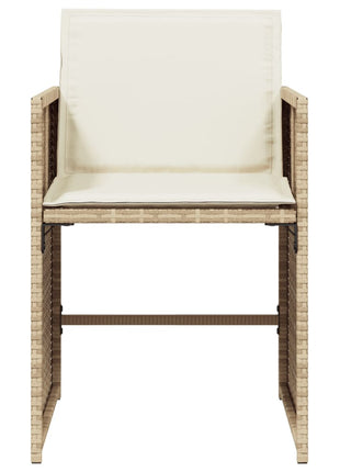 Tuinstoelen 4 st met kussens poly rattan beige