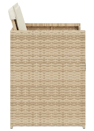 Tuinstoelen 4 st met kussens poly rattan beige