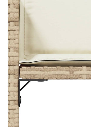 Tuinstoelen 4 st met kussens poly rattan beige