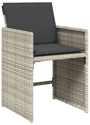 Tuinstoelen 4 st met kussens poly rattan lichtgrijs