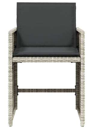 Tuinstoelen 4 st met kussens poly rattan lichtgrijs