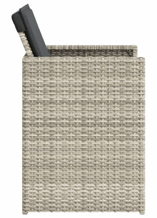 Tuinstoelen 4 st met kussens poly rattan lichtgrijs
