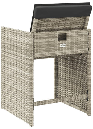 Tuinstoelen 4 st met kussens poly rattan lichtgrijs