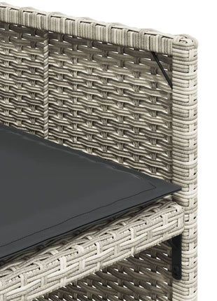 Tuinstoelen 4 st met kussens poly rattan lichtgrijs