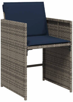 Tuinstoelen 4 st met kussens poly rattan grijs