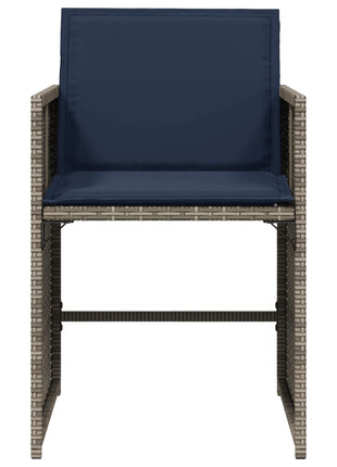 Tuinstoelen 4 st met kussens poly rattan grijs