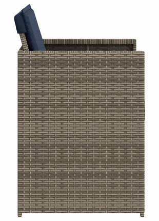 Tuinstoelen 4 st met kussens poly rattan grijs