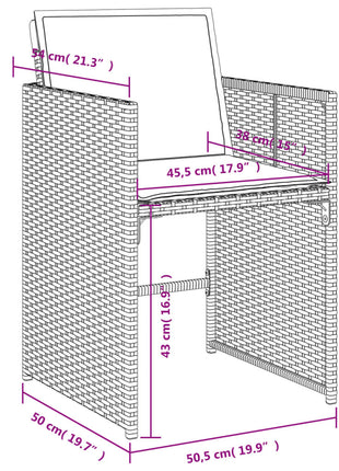 Tuinstoelen 4 st met kussens poly rattan grijs