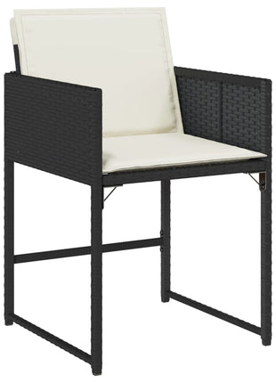 Tuinstoelen 4 st met kussens poly rattan zwart