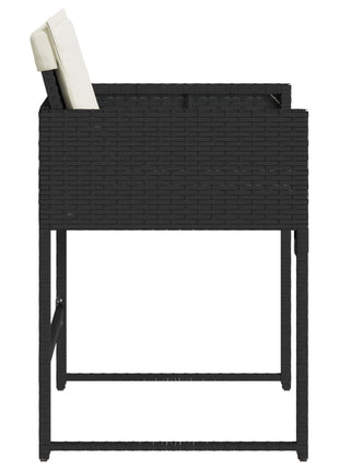 Tuinstoelen 4 st met kussens poly rattan zwart