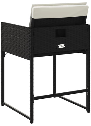 Tuinstoelen 4 st met kussens poly rattan zwart