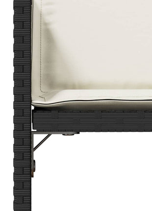 Tuinstoelen 4 st met kussens poly rattan zwart