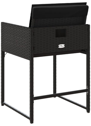 Tuinstoelen 4 st met kussens poly rattan zwart