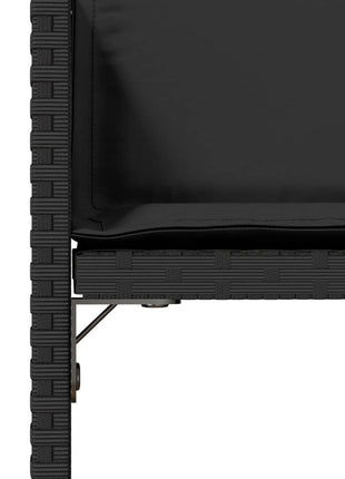 Tuinstoelen 4 st met kussens poly rattan zwart
