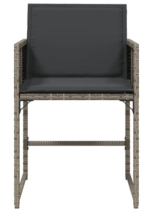 Tuinstoelen 4 st met kussens poly rattan grijs