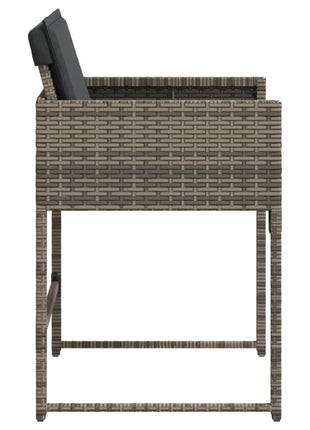 Tuinstoelen 4 st met kussens poly rattan grijs