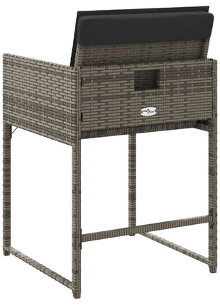 Tuinstoelen 4 st met kussens poly rattan grijs