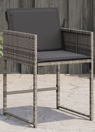 Tuinstoelen 4 st met kussens poly rattan grijs