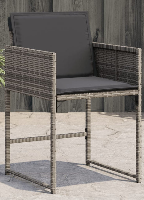 Tuinstoelen 4 st met kussens poly rattan grijs