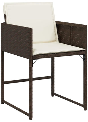 Tuinstoelen 4 st met kussens poly rattan bruin
