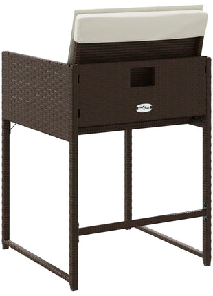 Tuinstoelen 4 st met kussens poly rattan bruin