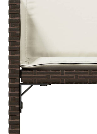Tuinstoelen 4 st met kussens poly rattan bruin