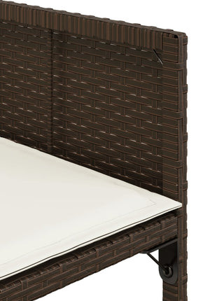 Tuinstoelen 4 st met kussens poly rattan bruin