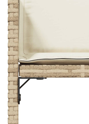 Tuinstoelen 4 st met kussens poly rattan beige