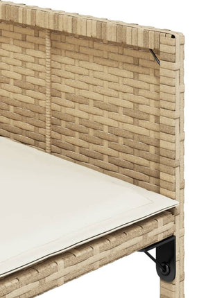 Tuinstoelen 4 st met kussens poly rattan beige