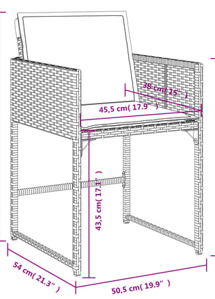 Tuinstoelen 4 st met kussens poly rattan beige
